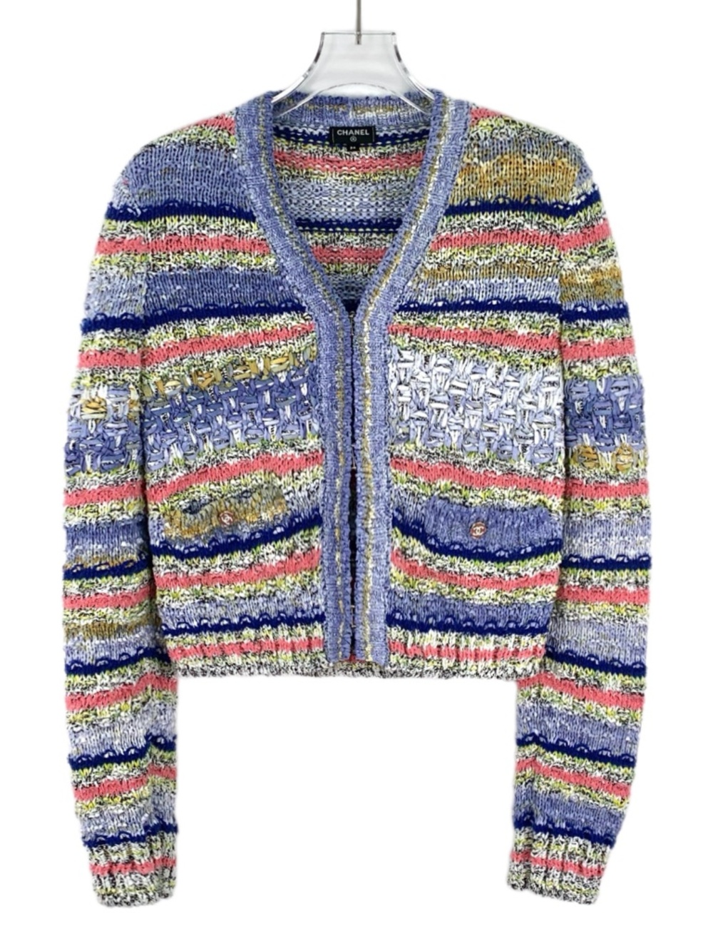 Chanel Colorful Woven Tweed Cotton "Little Chanel" Style Cardigan